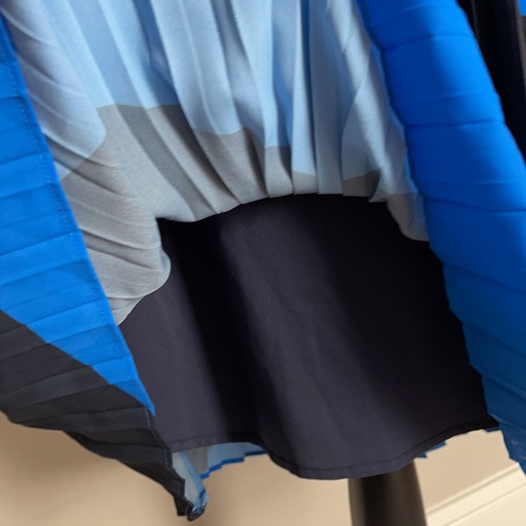 Banana Republic Pleated Blue and Black Midi Skirt - Picture 4 of 7